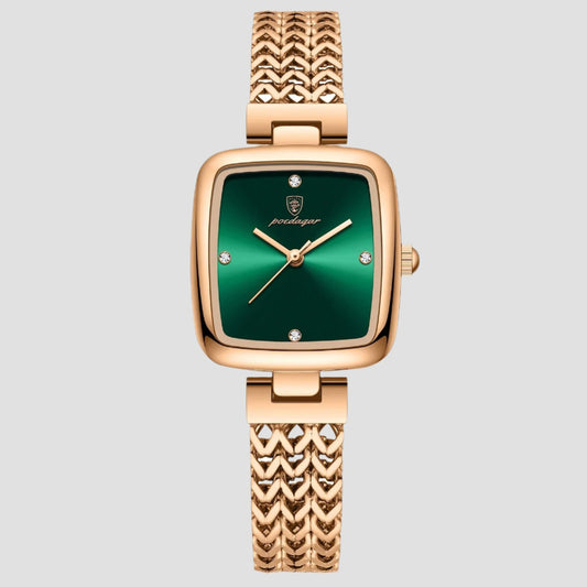 Elite Carrée - Montre Femme Luxe Étanche - Dorée